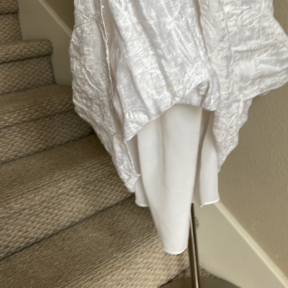 Adrianna Papell Sz 14 White Jacquard Print and Embroidered Capped Sleeve Dress - Picture 10 of 15